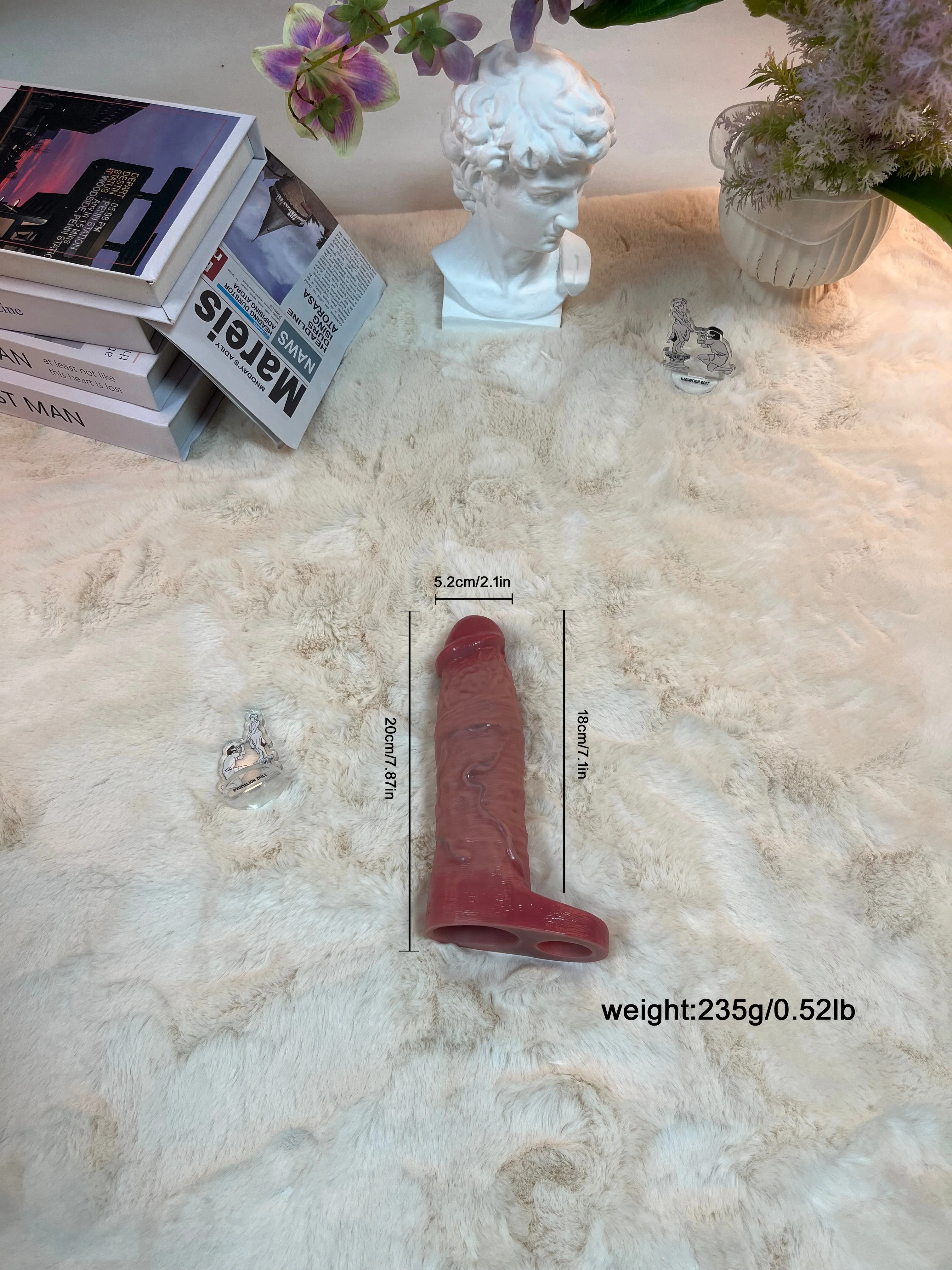235g/0.52lb Realistic Silicone Enhancement Sleeve – Vibrating Soft-Touch Experience - Image 2