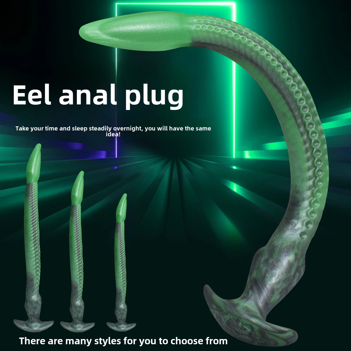 Dark green eel, suitable for both vaginal and anal use - Image 2