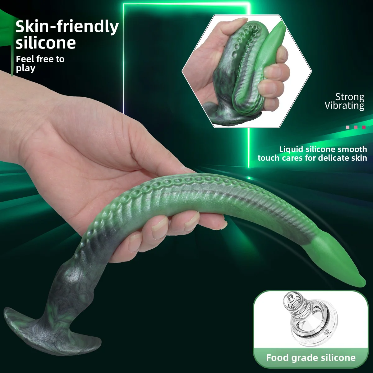 Dark green eel, suitable for both vaginal and anal use - Image 3