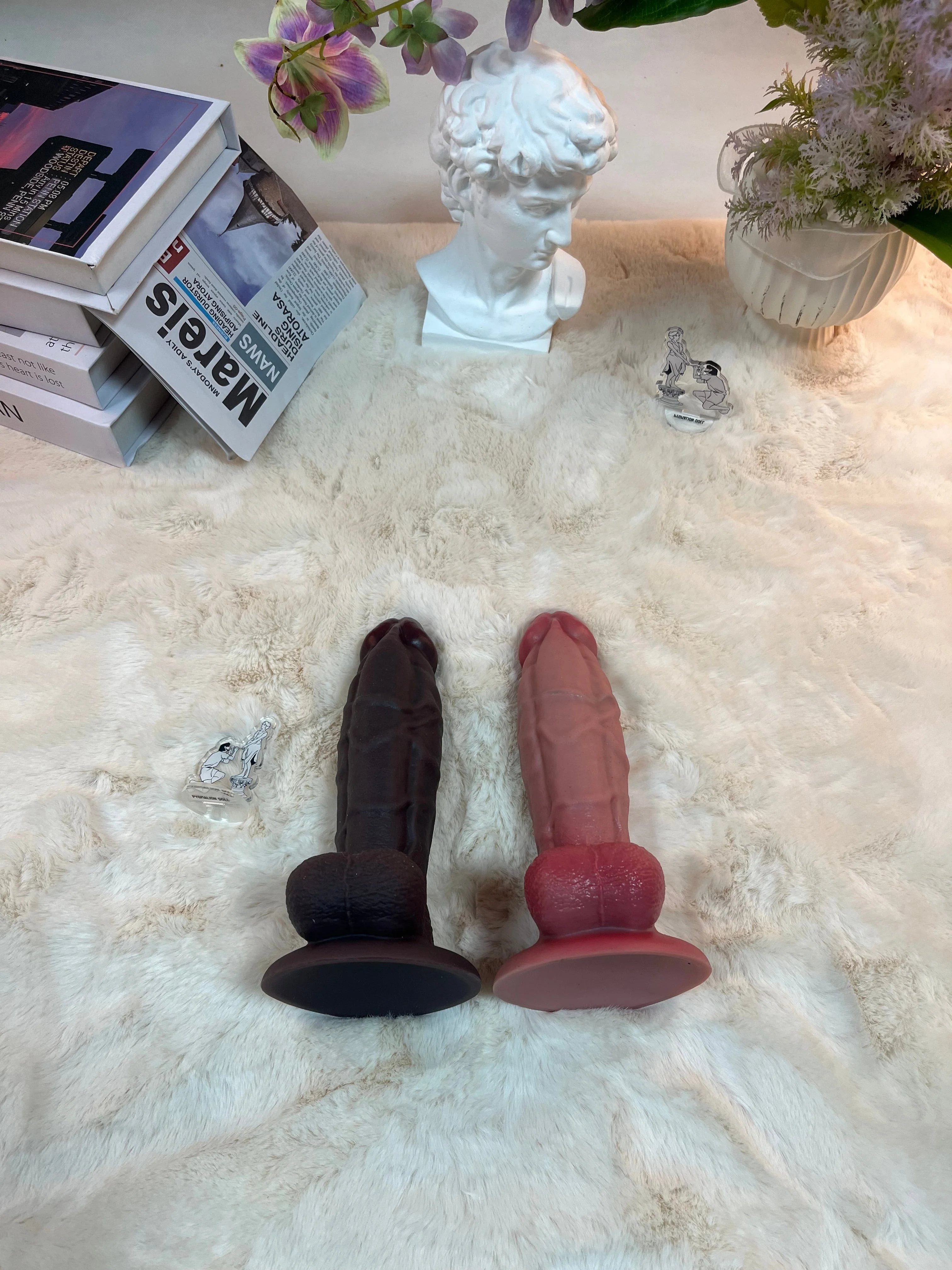 410g/0.9lb Manual-Operation Women's Platinum-Coated Silicone Dildo: Ultra-Safe and Waterproof (Washable) - Image 6