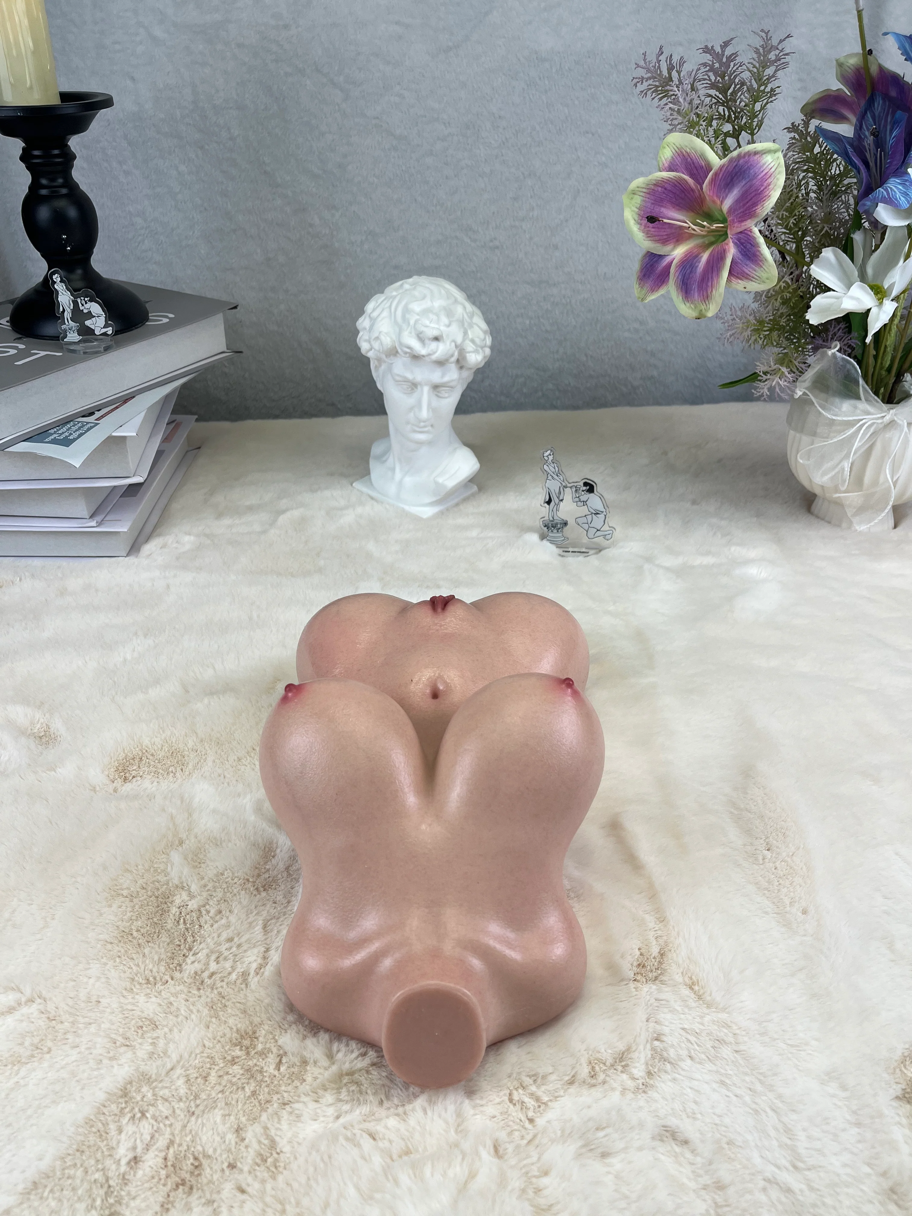Free Shipping丨2.8kg/6.2lb Platinum Silicone 3-in-1 Mini Half Body Model with Dual Channels & Full Bust – Ultra-Realistic Skin Texture - Image 6