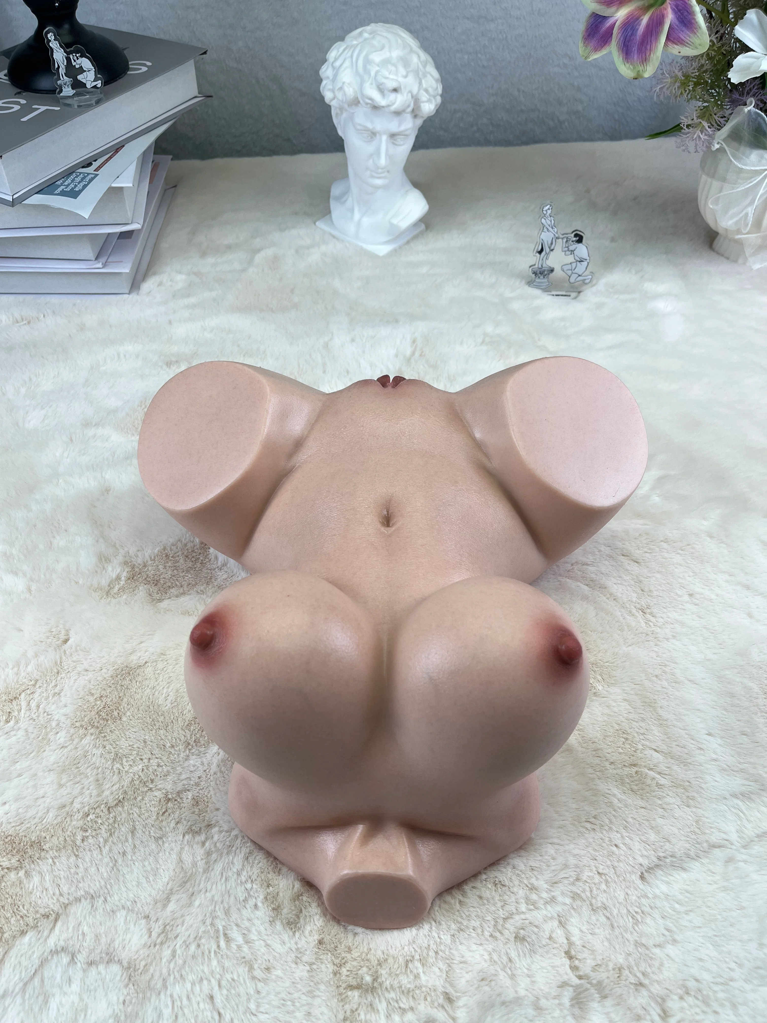 Free Shipping丨6kg/13.2lb Platinum Silicone 3-in-1 Mini Half Body Model with Full Bust & Dual Channels – Ultra-Realistic Skin Texture - Image 6