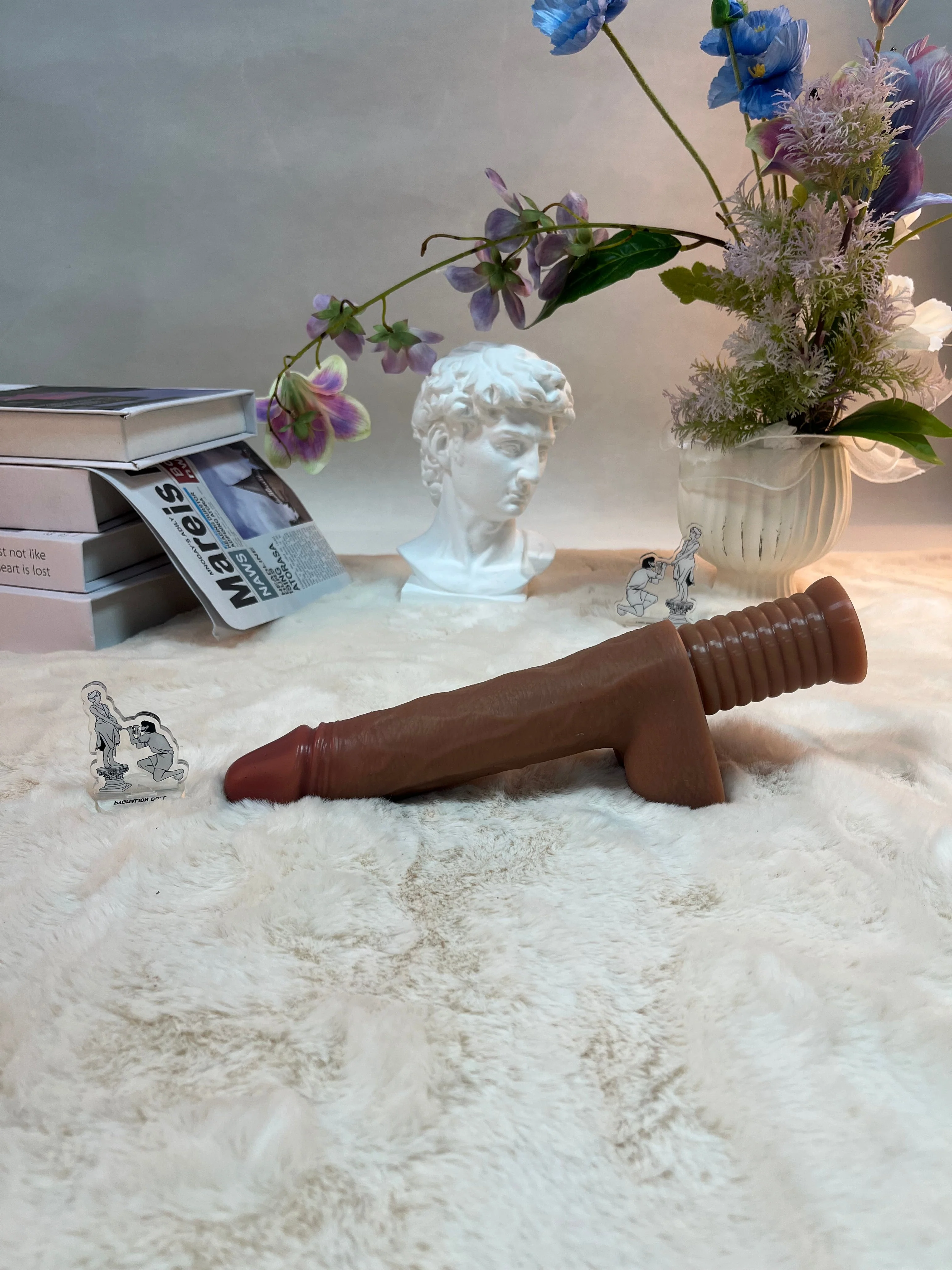 525g/1.16lb High-end silicone dildo with a handle, featuring heating, vibration, and automatic thrusting functions - Image 3