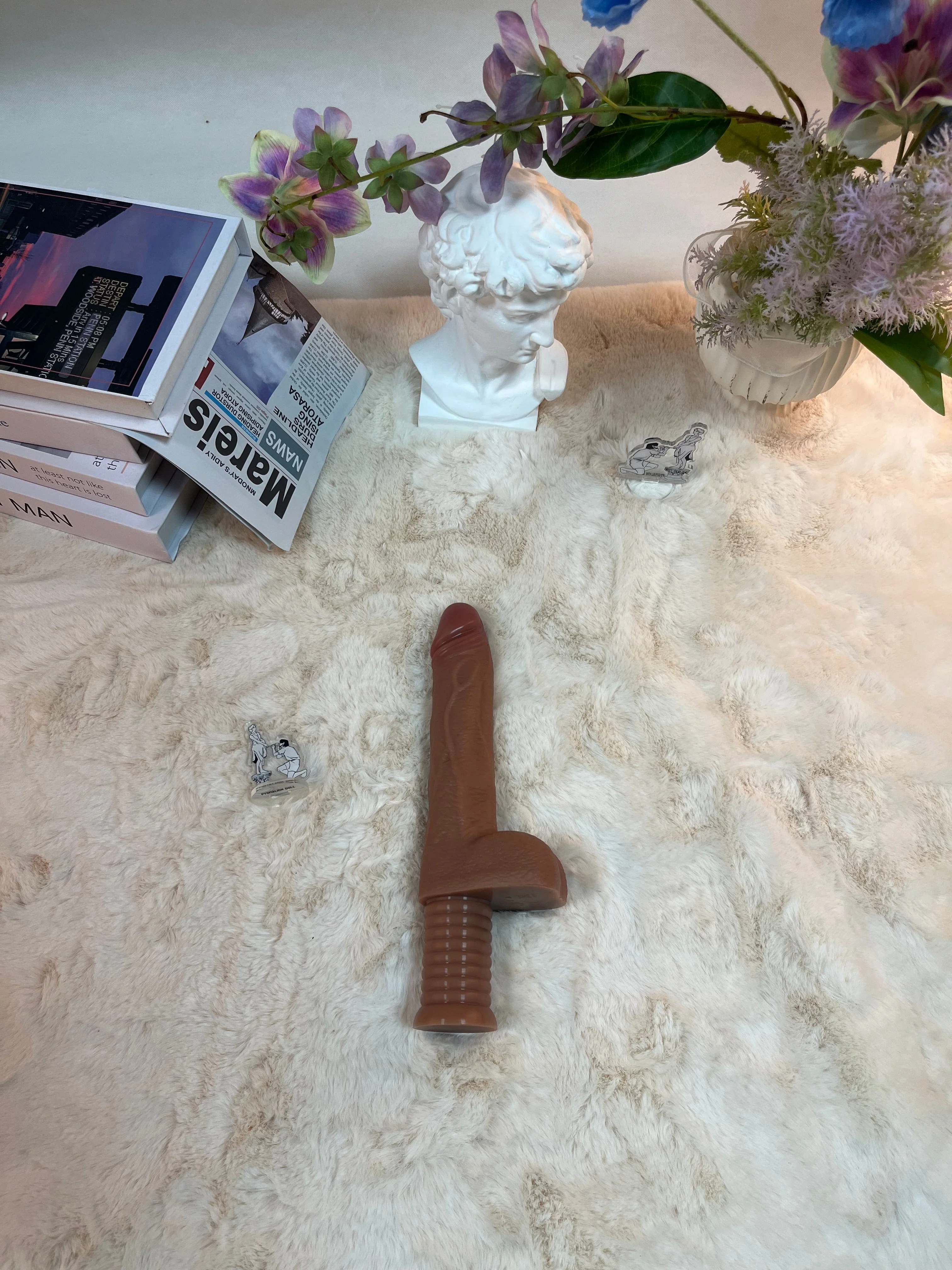525g/1.16lb High-end silicone dildo with a handle, featuring heating, vibration, and automatic thrusting functions - Image 4